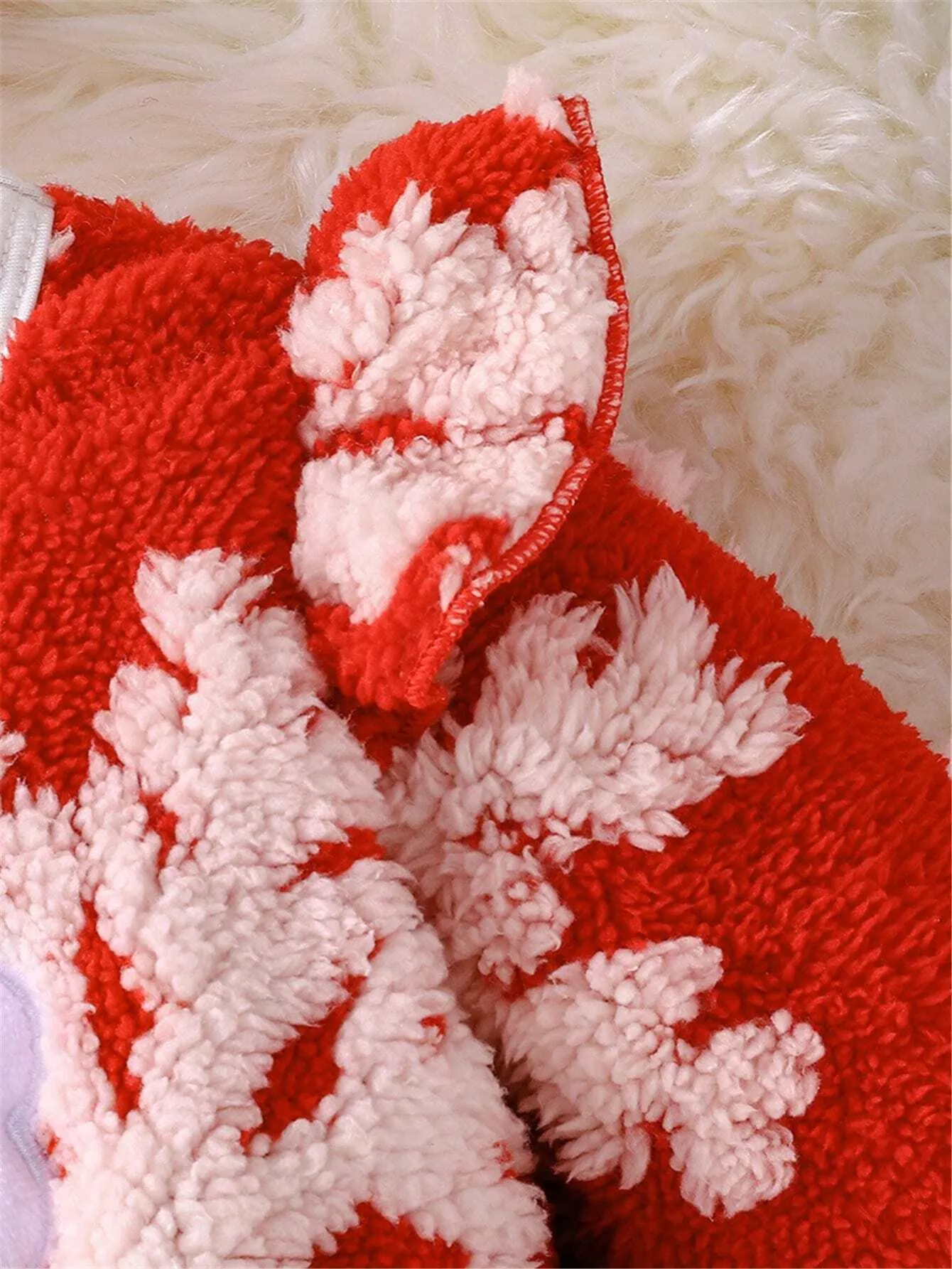 2-Piece Christmas 2024 Girls Plush Warm Cartoon Santa Claus Print Long Sleeve Dress   Headband Set, Winter