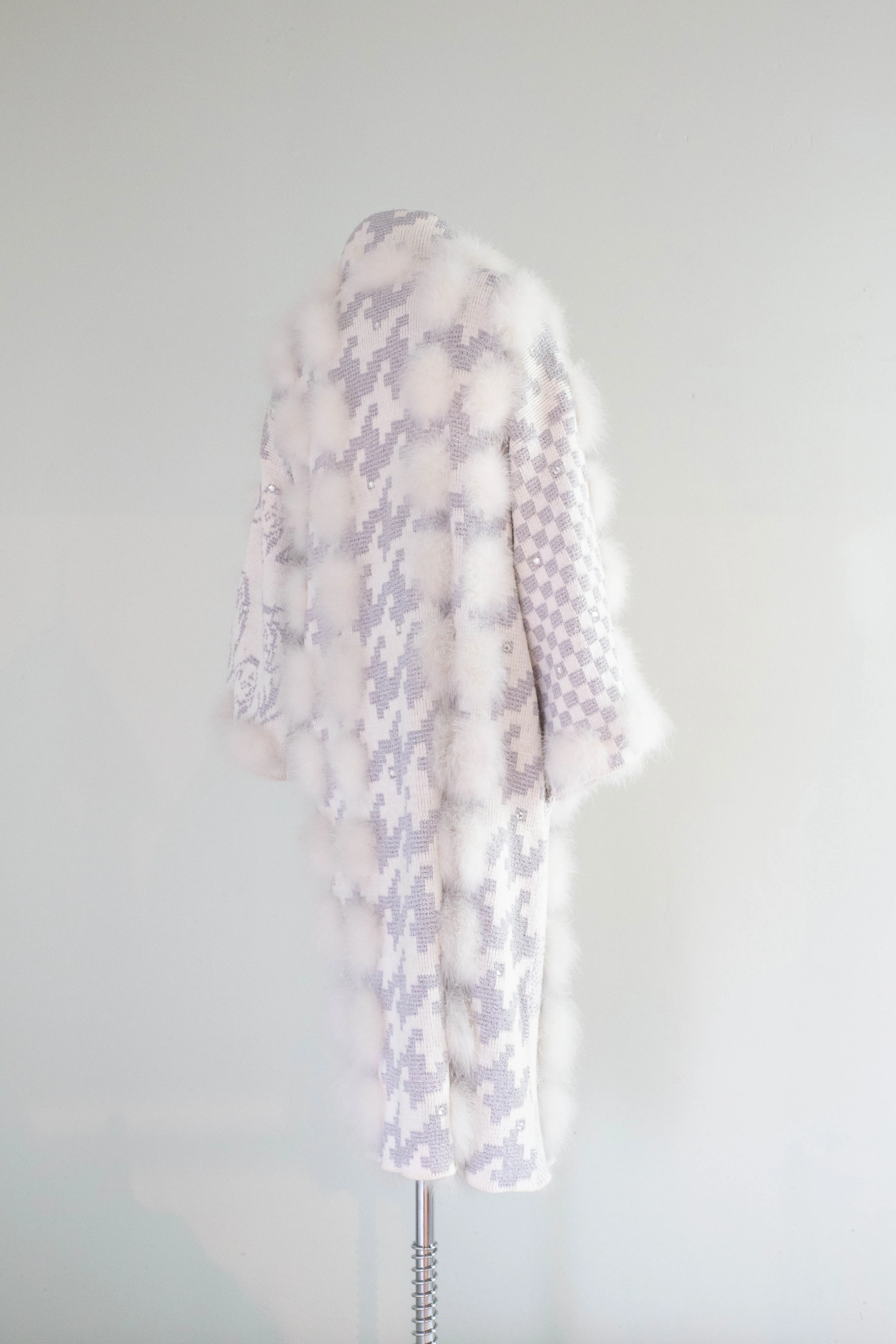 Absolutely Fabulous 1980's Marabou Knit Art Coat / Medium