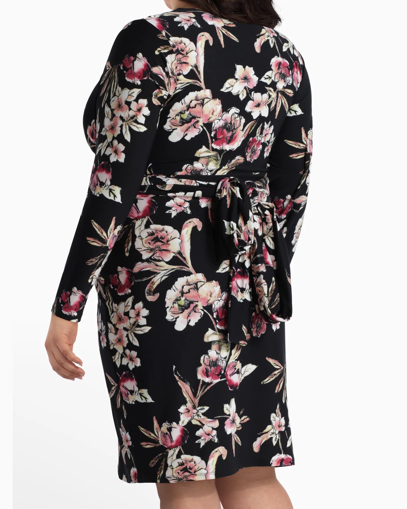 Aiken Tie-Waist Dress | Black / Pink