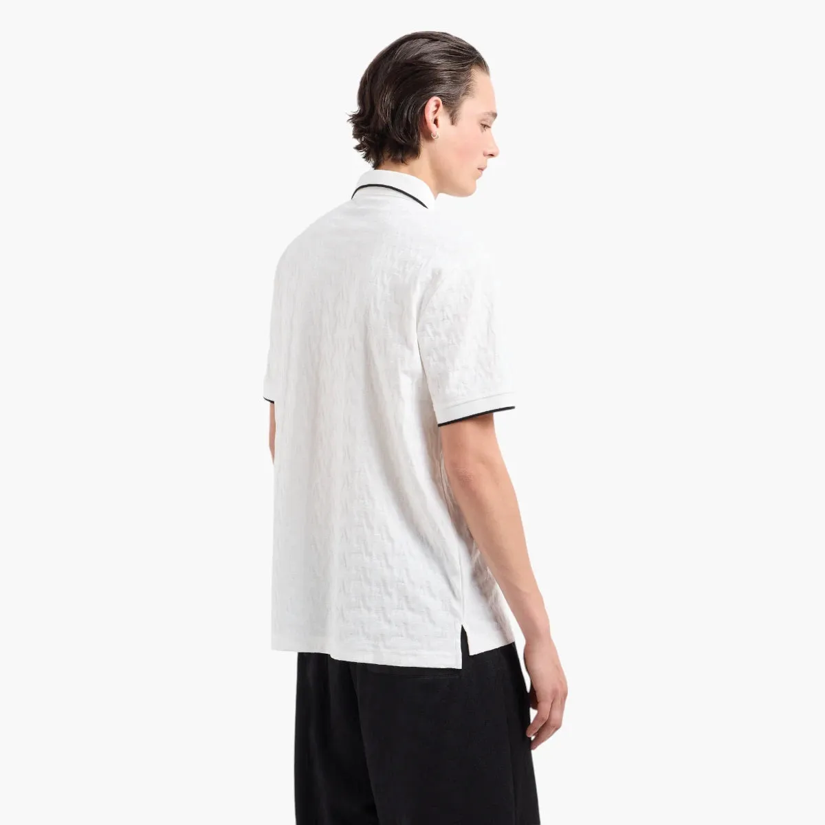 All Over Logo Regular Fit Cotton Jacquard Polo Shirt