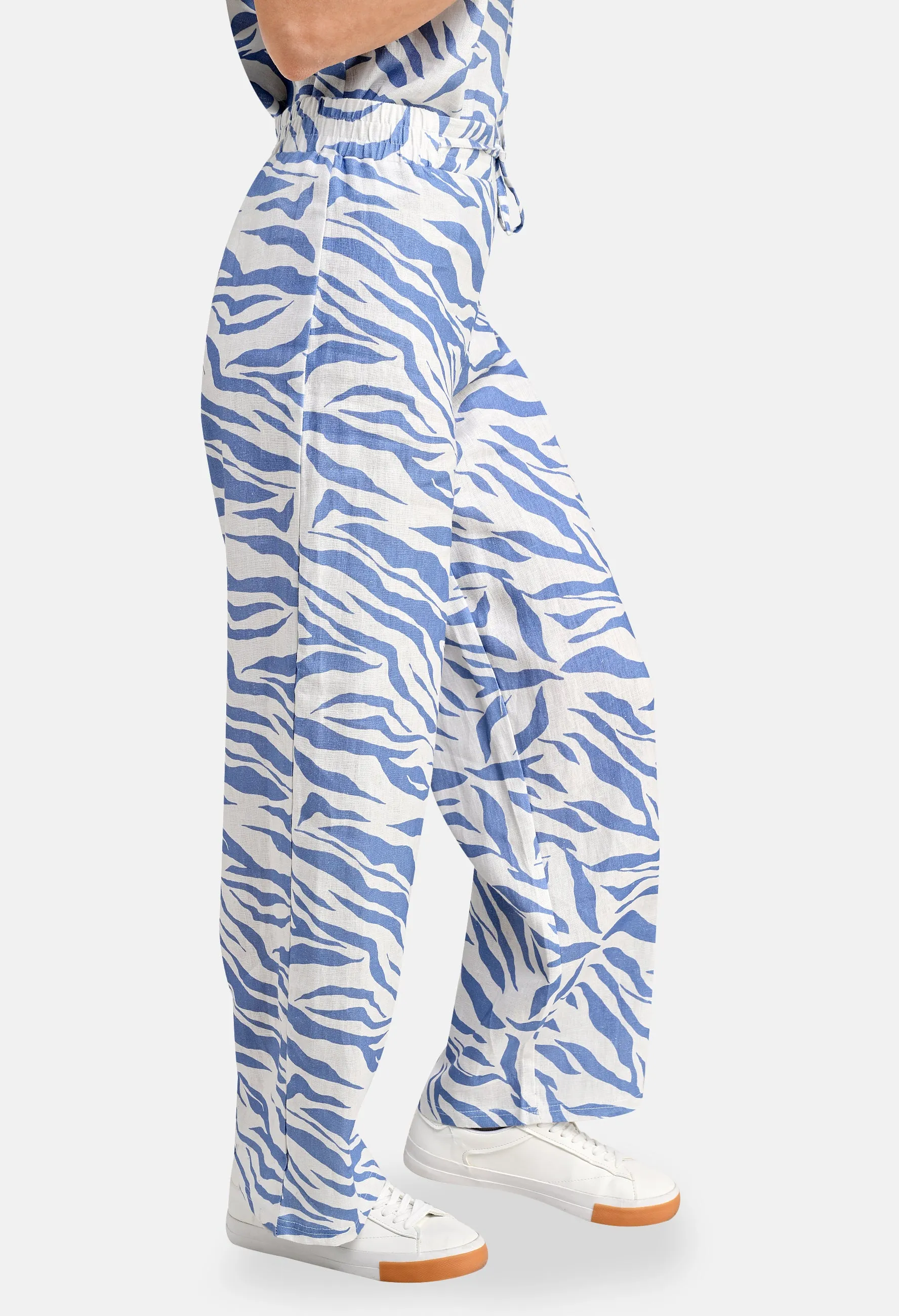 Animal Print Linen Trousers