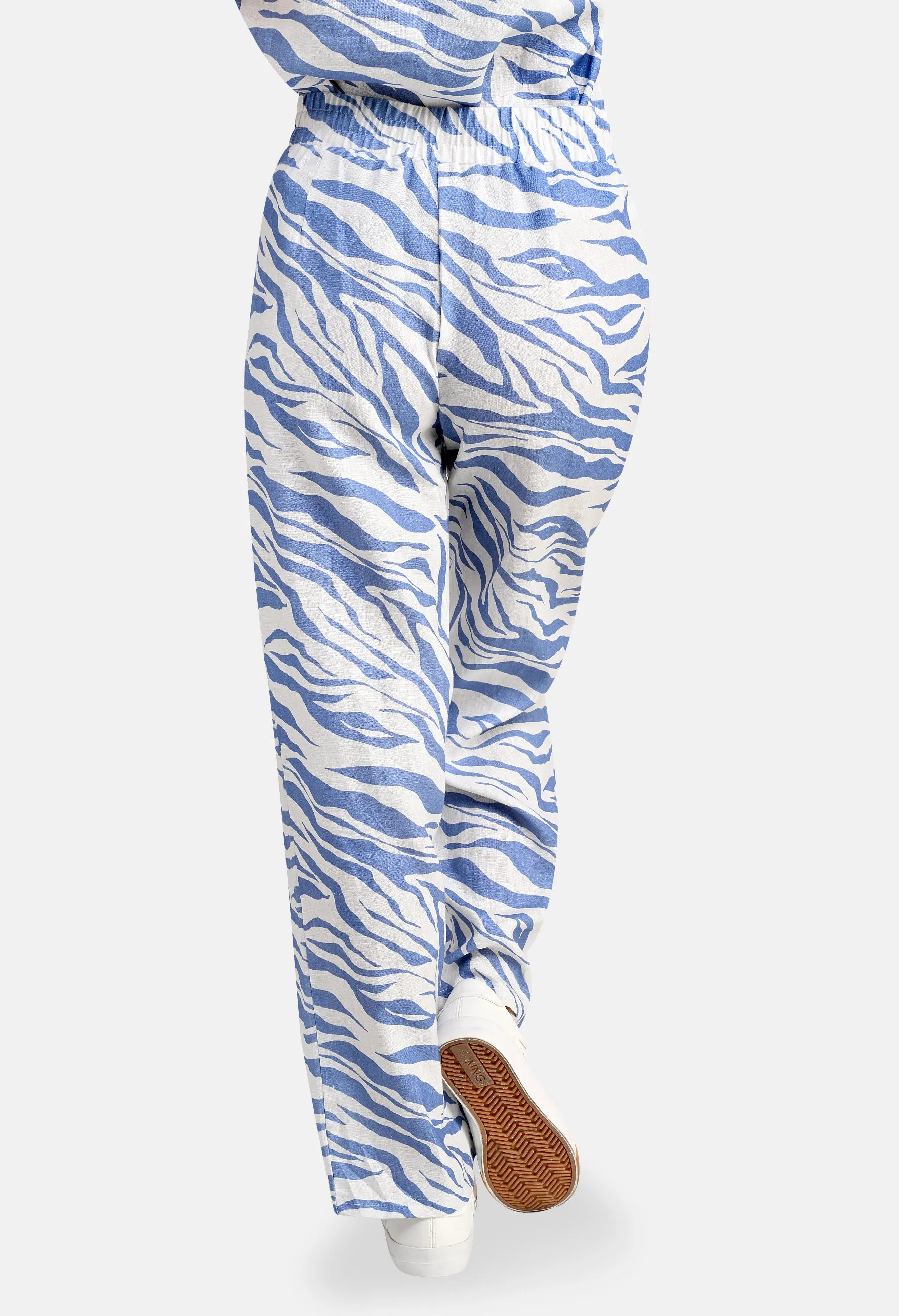 Animal Print Linen Trousers