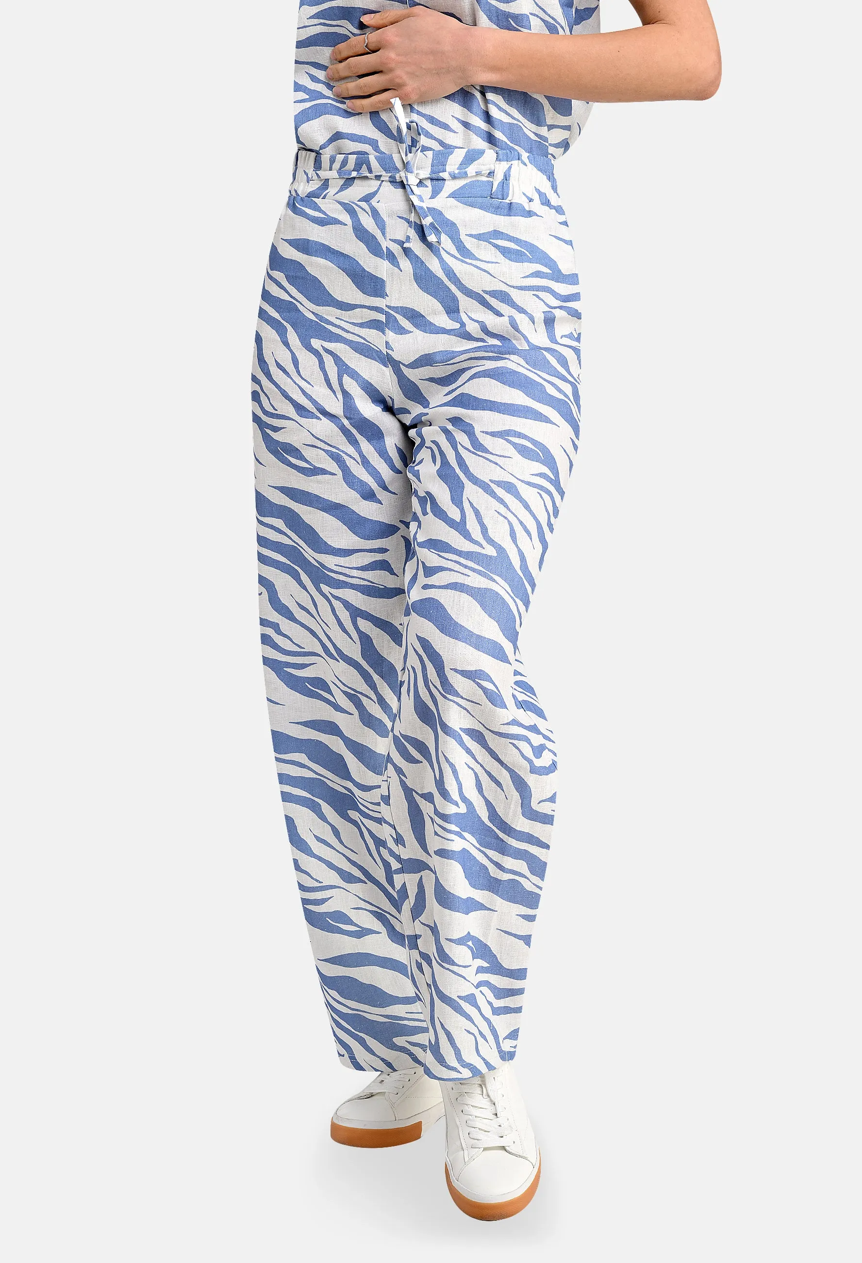 Animal Print Linen Trousers