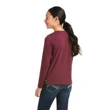 Ariat Children's Flower Crown Long Sleeve Windsor Wine T-Shirt 10037351