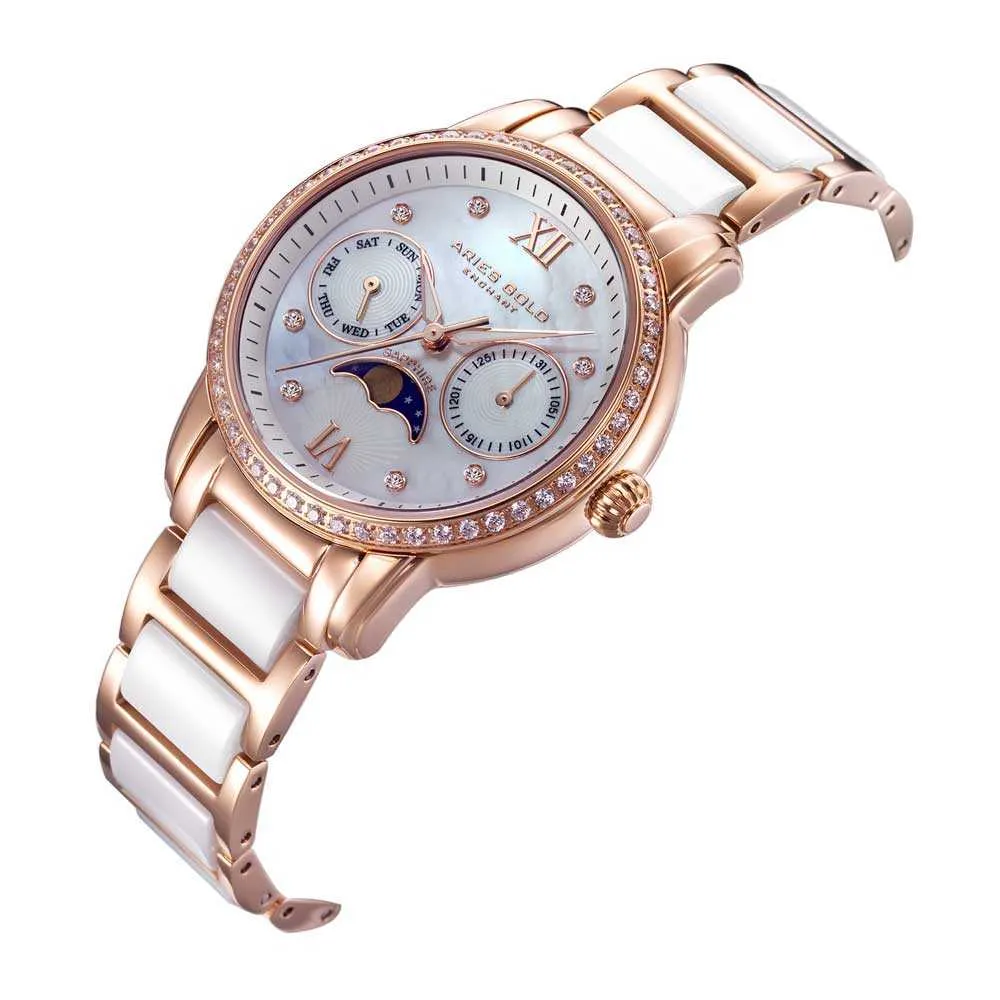 Aries Gold Enchant Luna L 58010L RG-MP WOMEN'S WATCH