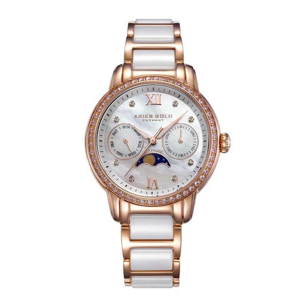 Aries Gold Enchant Luna L 58010L RG-MP WOMEN'S WATCH