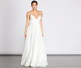 Asta Glitter Lace Charming Up Back A-Line Dress