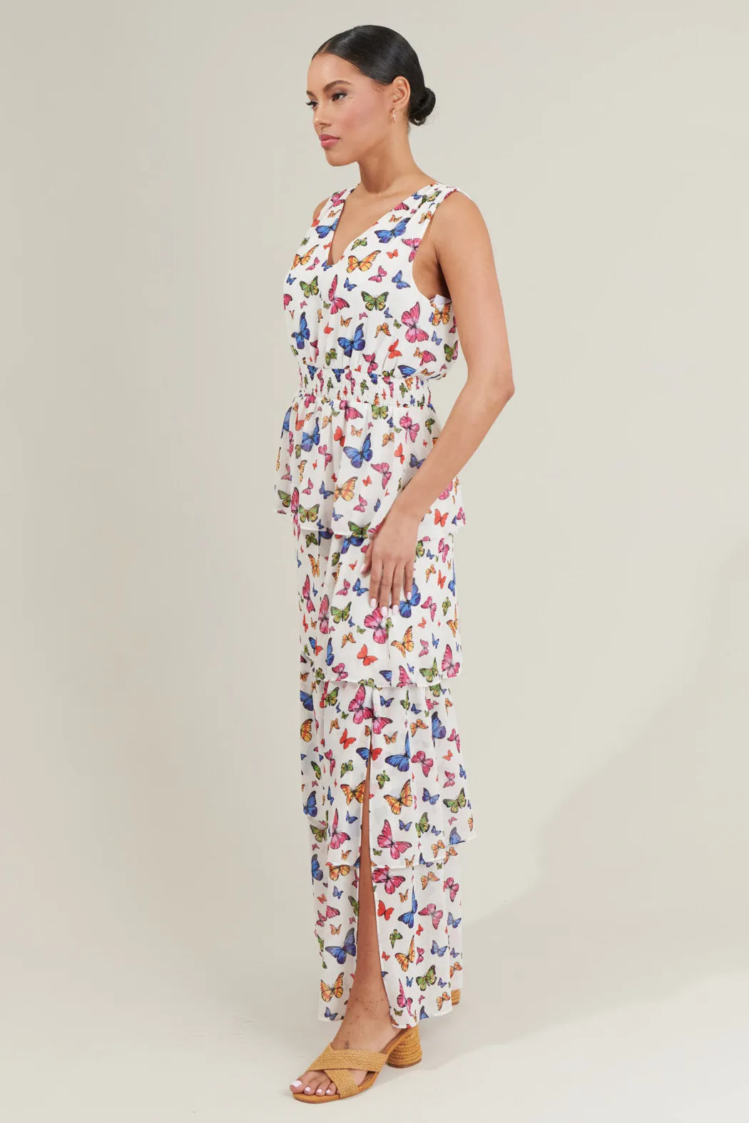 Bess Butterfly Tiered Maxi Dress