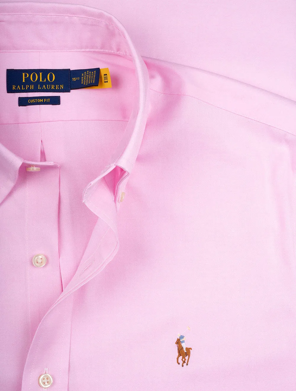 Buttondown Plain Stretch Shirt Pink White