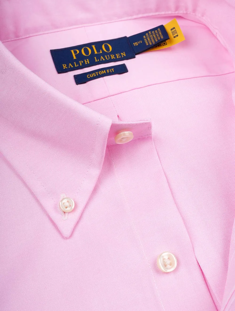 Buttondown Plain Stretch Shirt Pink White