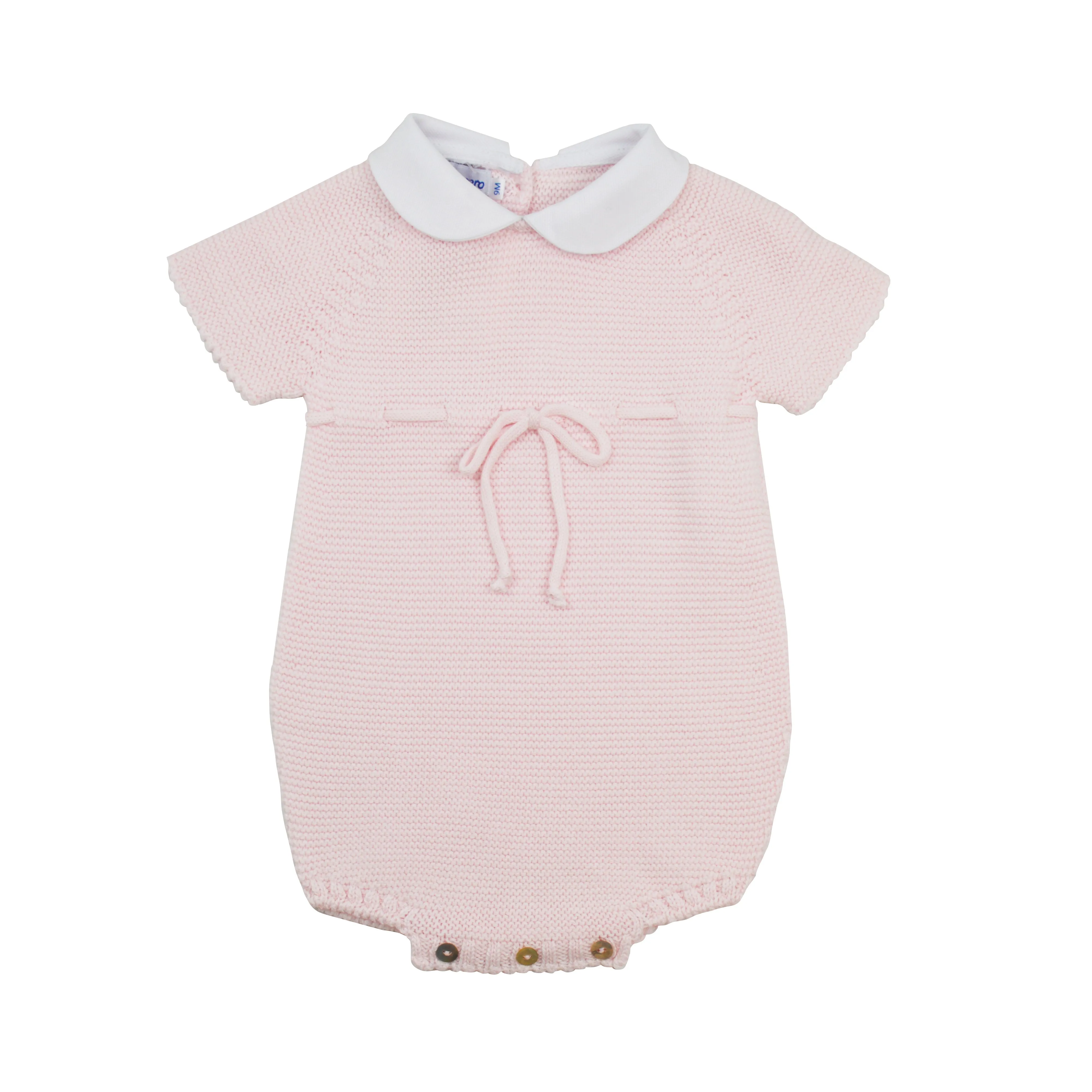Collared Sweater Bubble with Drawstring | Pink (12M, 18M, 24M, 3)