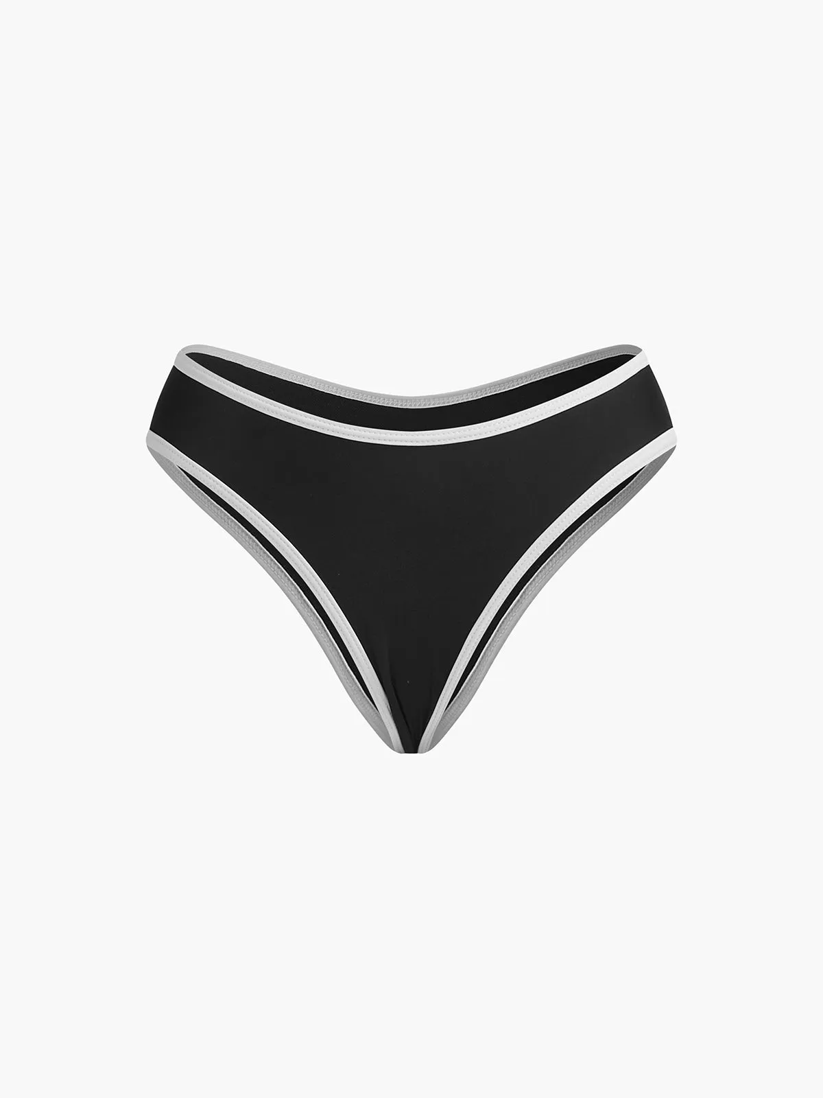 Contrast Strap Triangle Bikini Set
