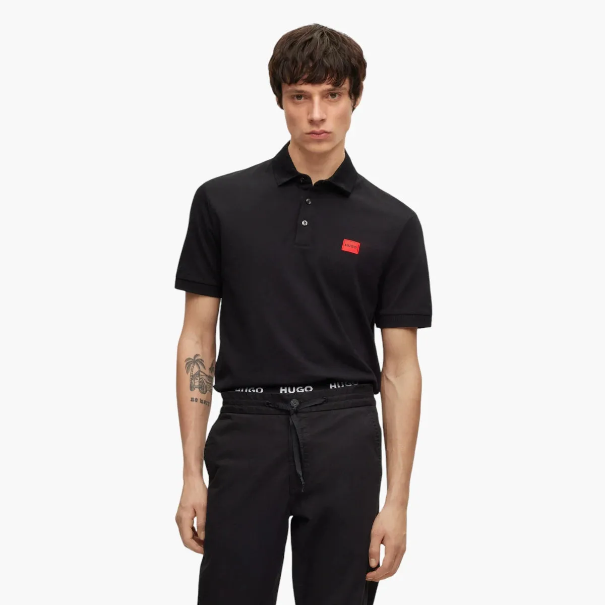 Cotton-Pique Slim-Fit Polo Shirt With Logo Label