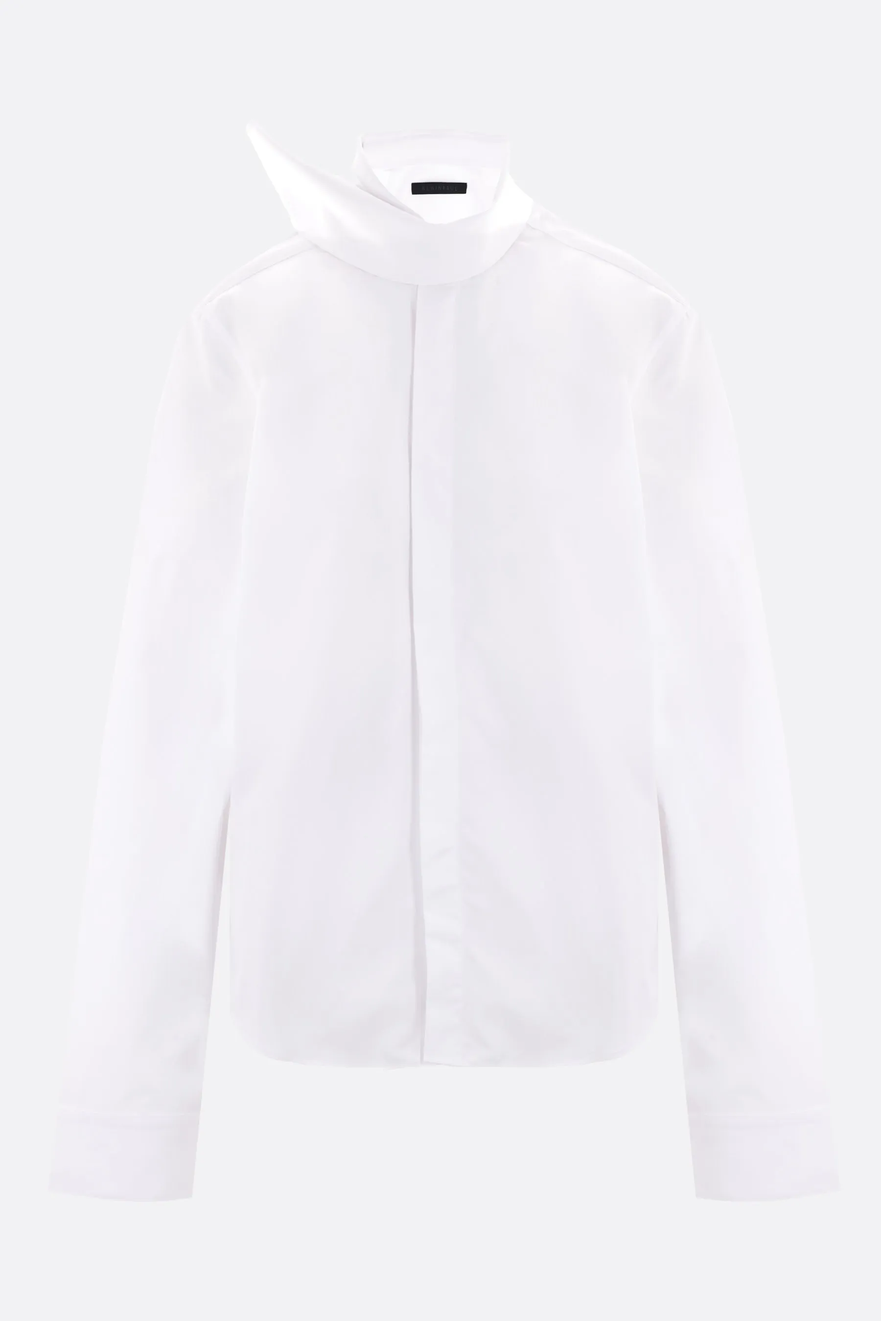 cotton poplin scarf collar shirt