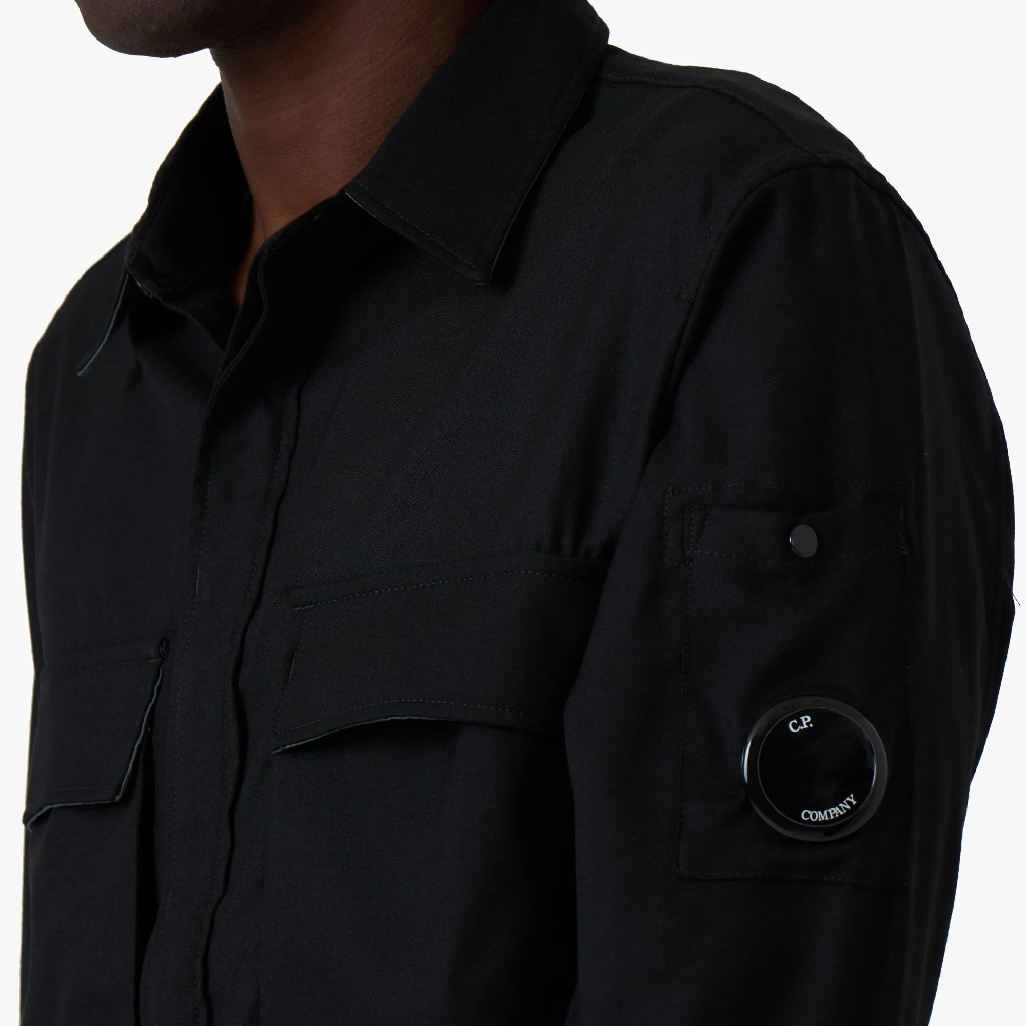 C.P. Company Wool Gabardine Shirt / Black
