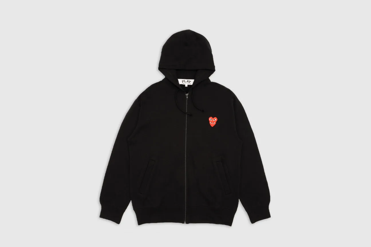 DOUBLE RED HEART FULL ZIP HOODY