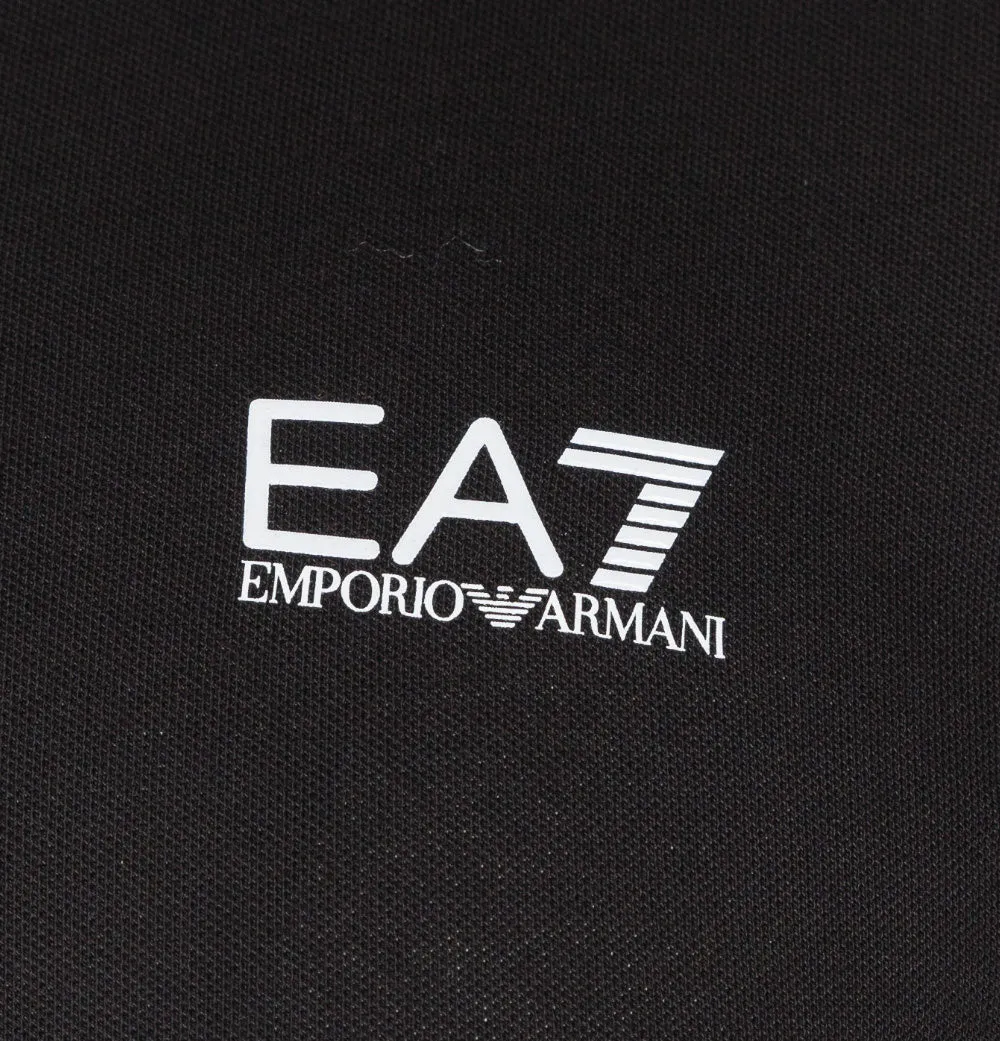 EA7 S/S Tipped Collar Polo Shirt Black