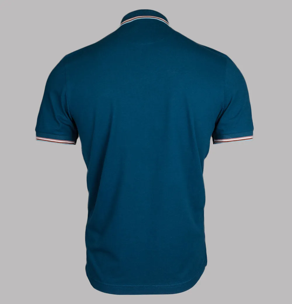 Farah Alvin Tipped Collar Polo Shirt Sailor Blue