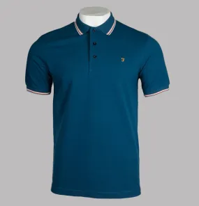 Farah Alvin Tipped Collar Polo Shirt Sailor Blue
