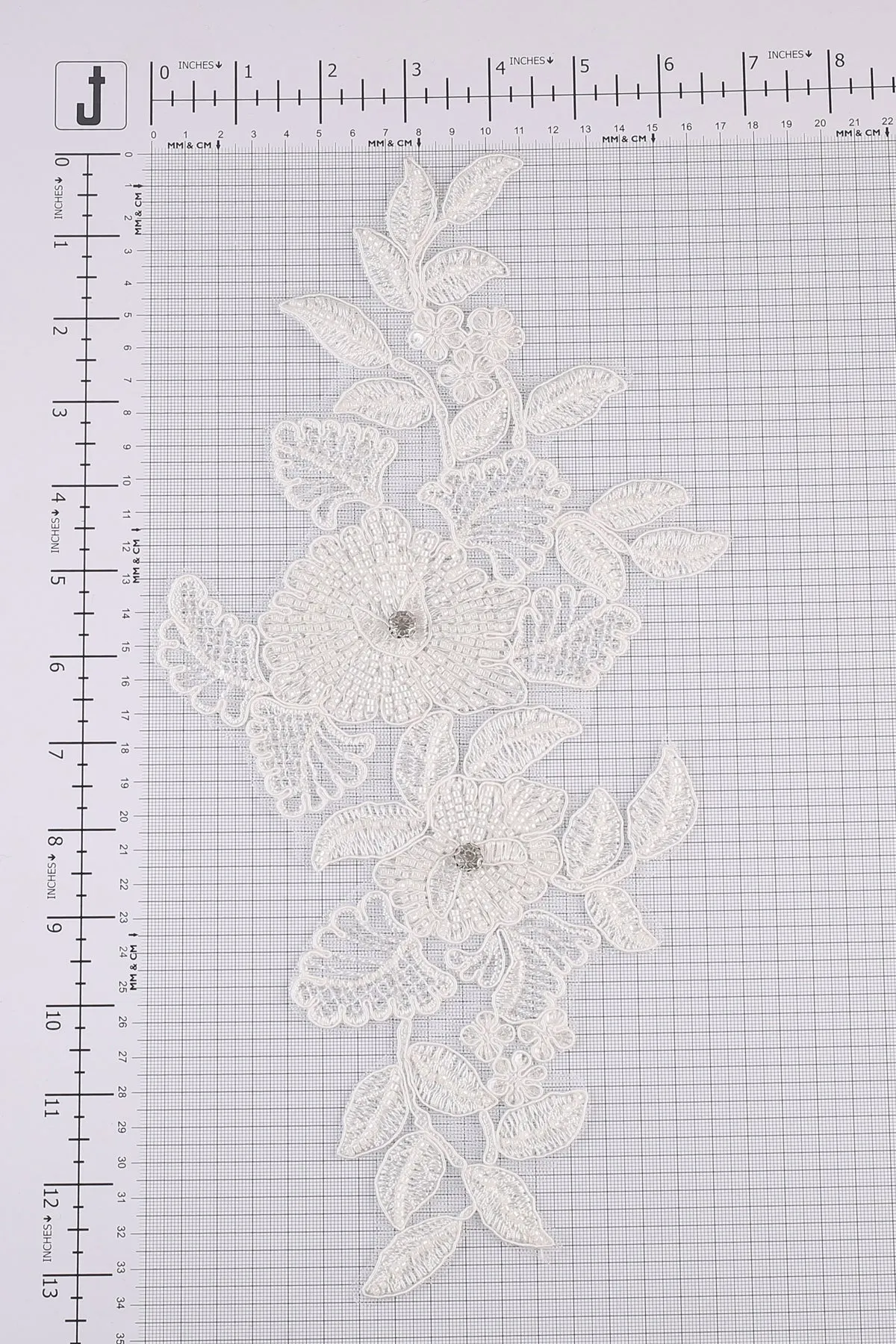 Floral Applique Embroidered Fabric Decoration Beaded Patch