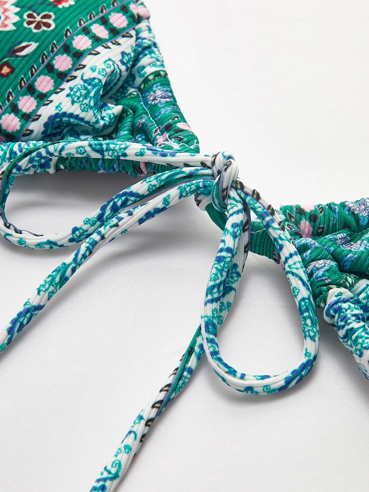 Floral Tie-Front Bikini Set