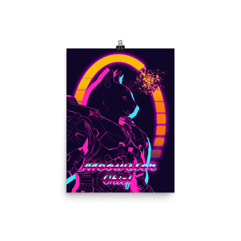 Halo Meowster Chief Premium Print