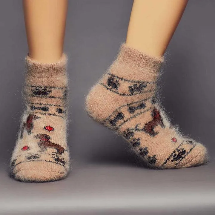 Happy Pups | Heavy Goat Wool | Women's Quarter Crew