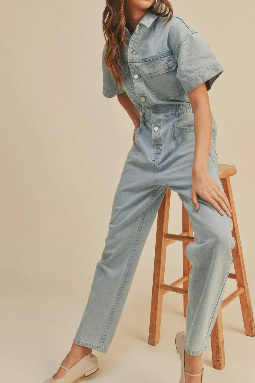 HARLOWE BLUE UTILITY JUMPSUIT