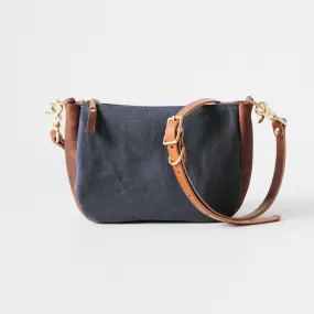 Heather Blue Canvas Medium Crossbody Bag