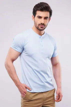 Henley T-Shirt - Sky Blue