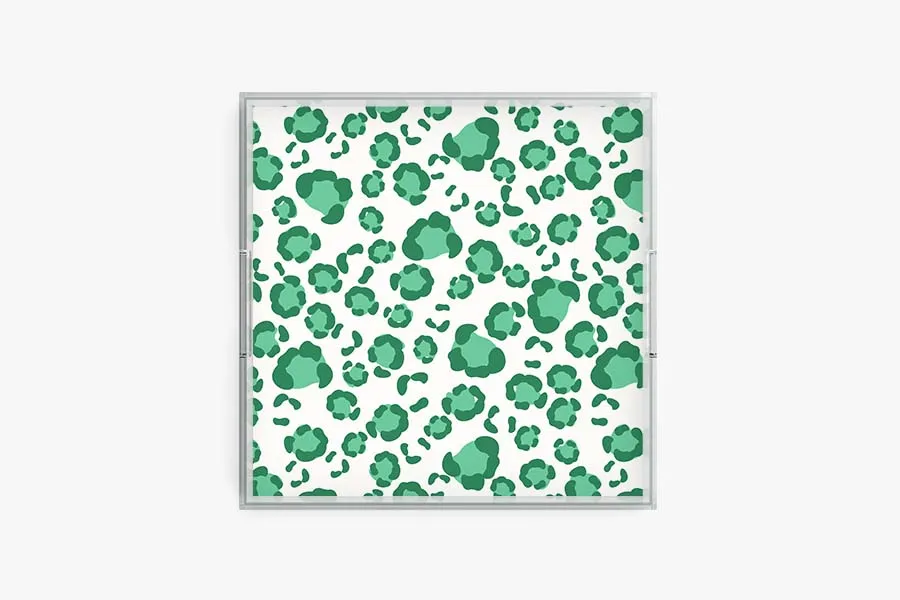 Holiday Spots Green Acrylic Tray
