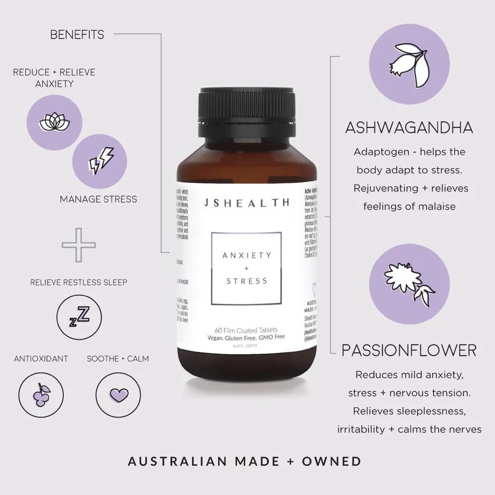JSHEALTH ANXIETY   STRESS FORMULA - 60 TABLETS