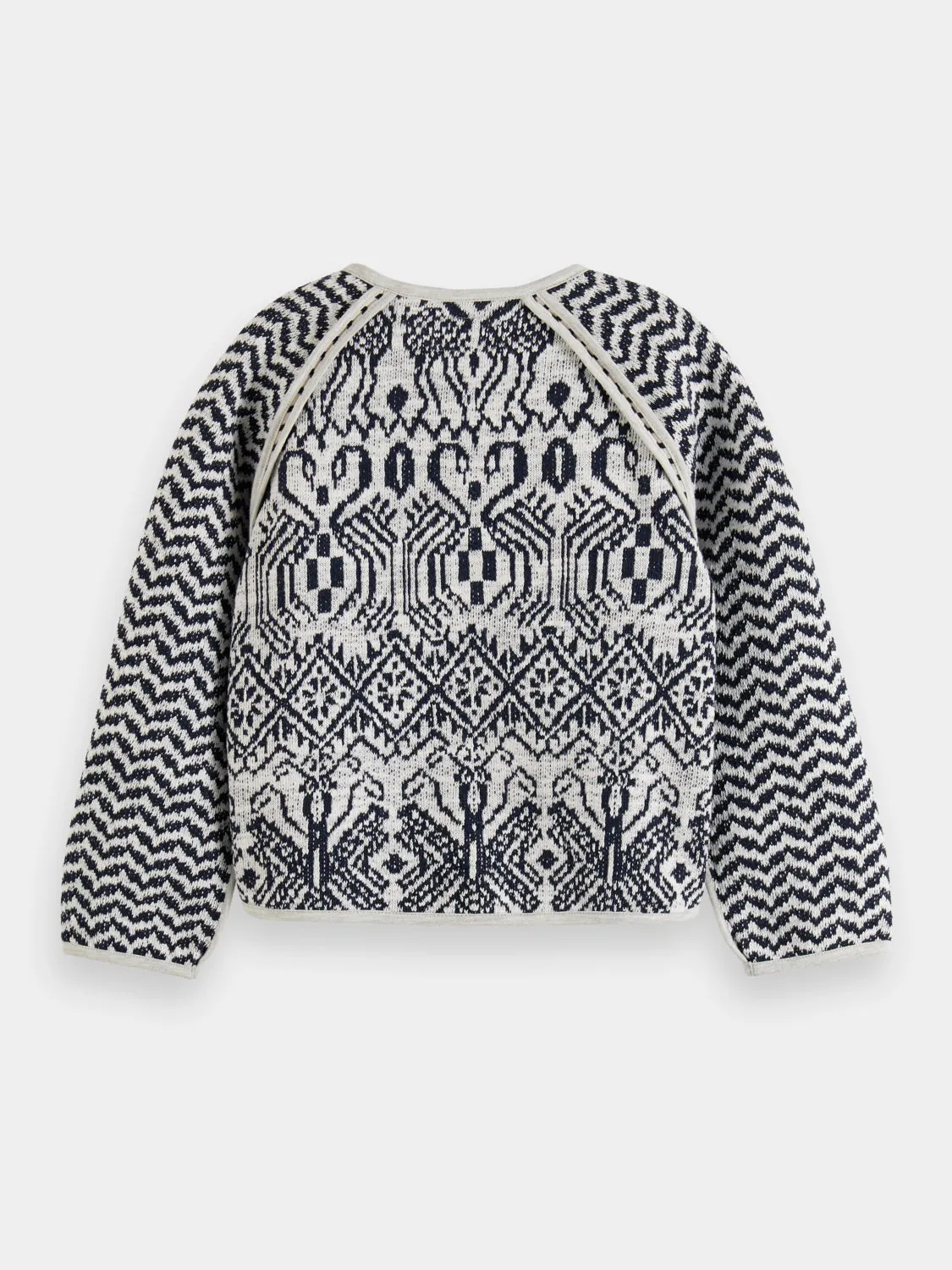 Kids - Jacquard knit reversible bonded jacket