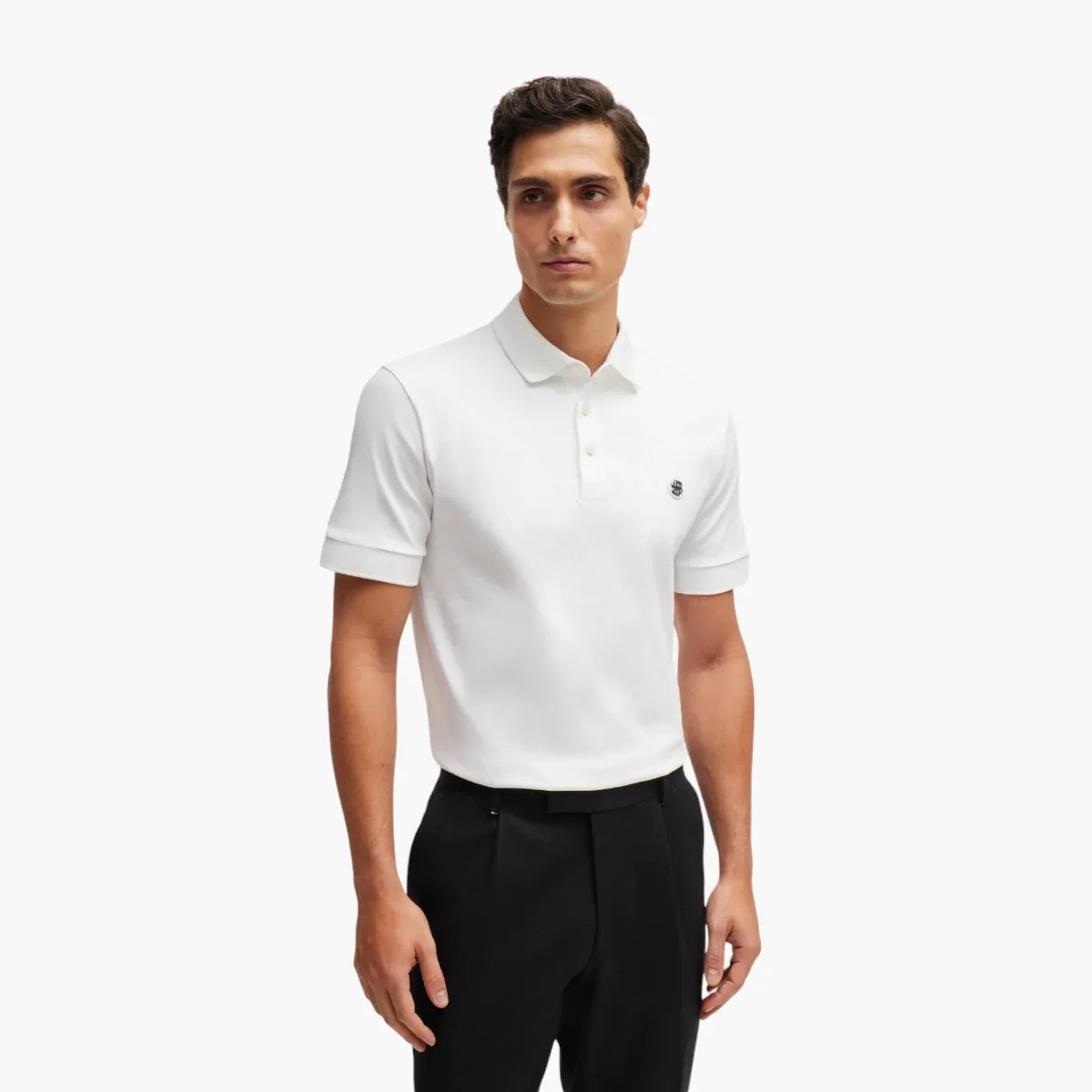 Mercerized-Cotton Polo Shirt With Double Monogram