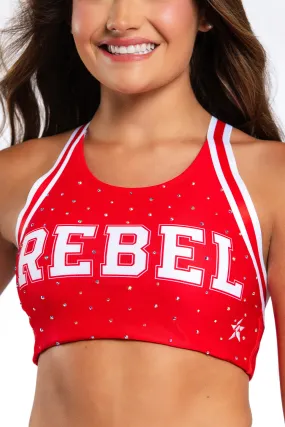 Old School Sports Bra in Brick Red