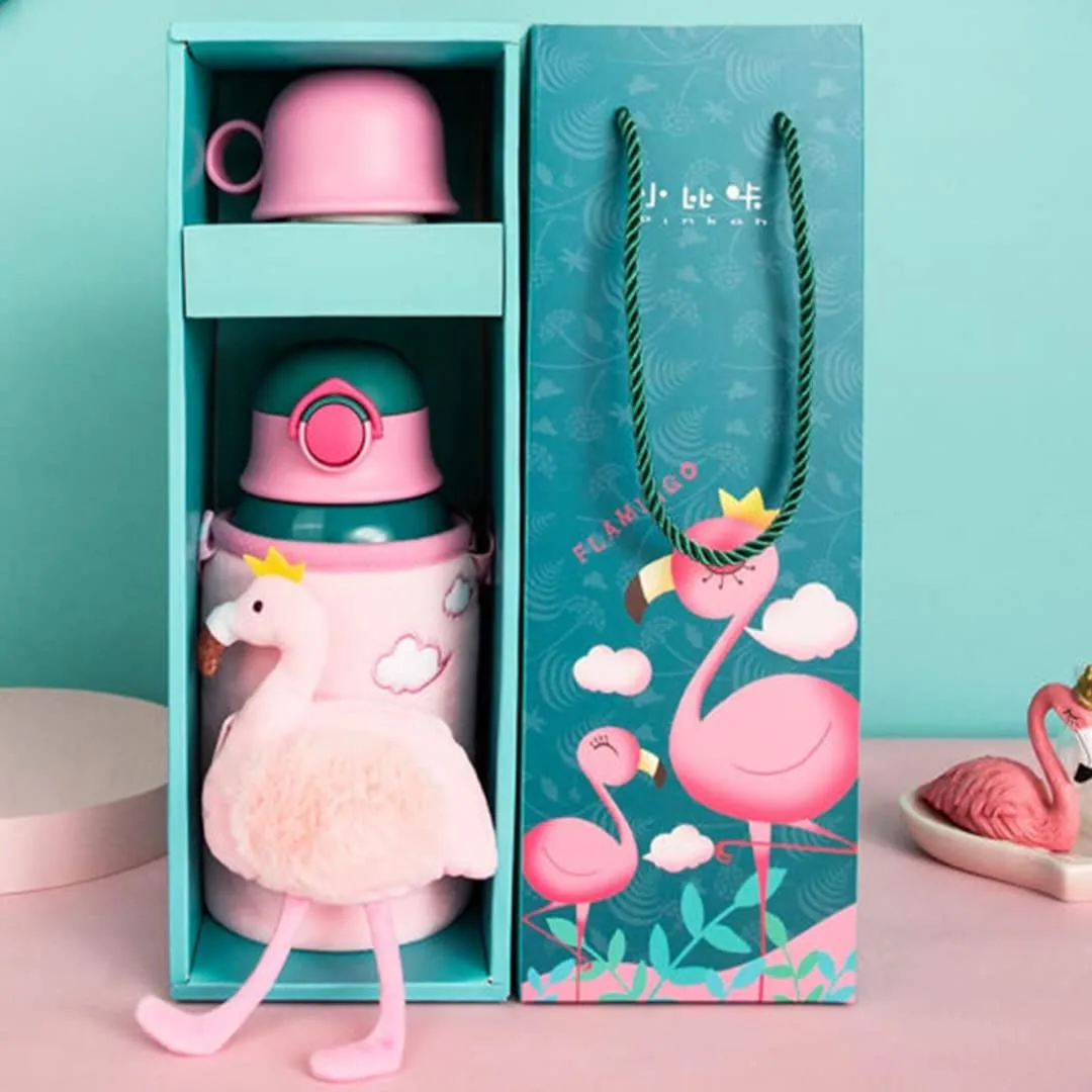 (PINKAH) Kids Bottle Cartoon Design | Stainless Steel (600ML) - Green