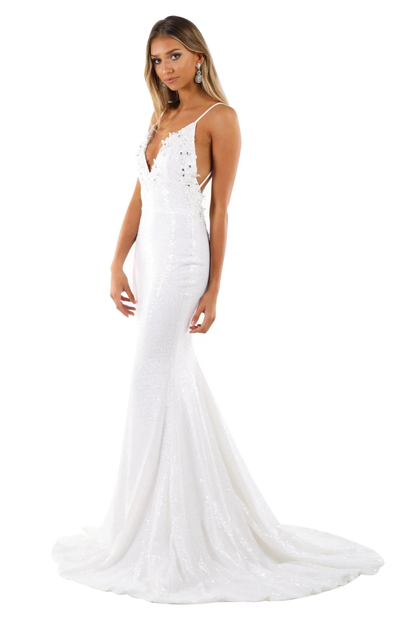 Roselle Luxe Gown - White (S - Clearance Sale)