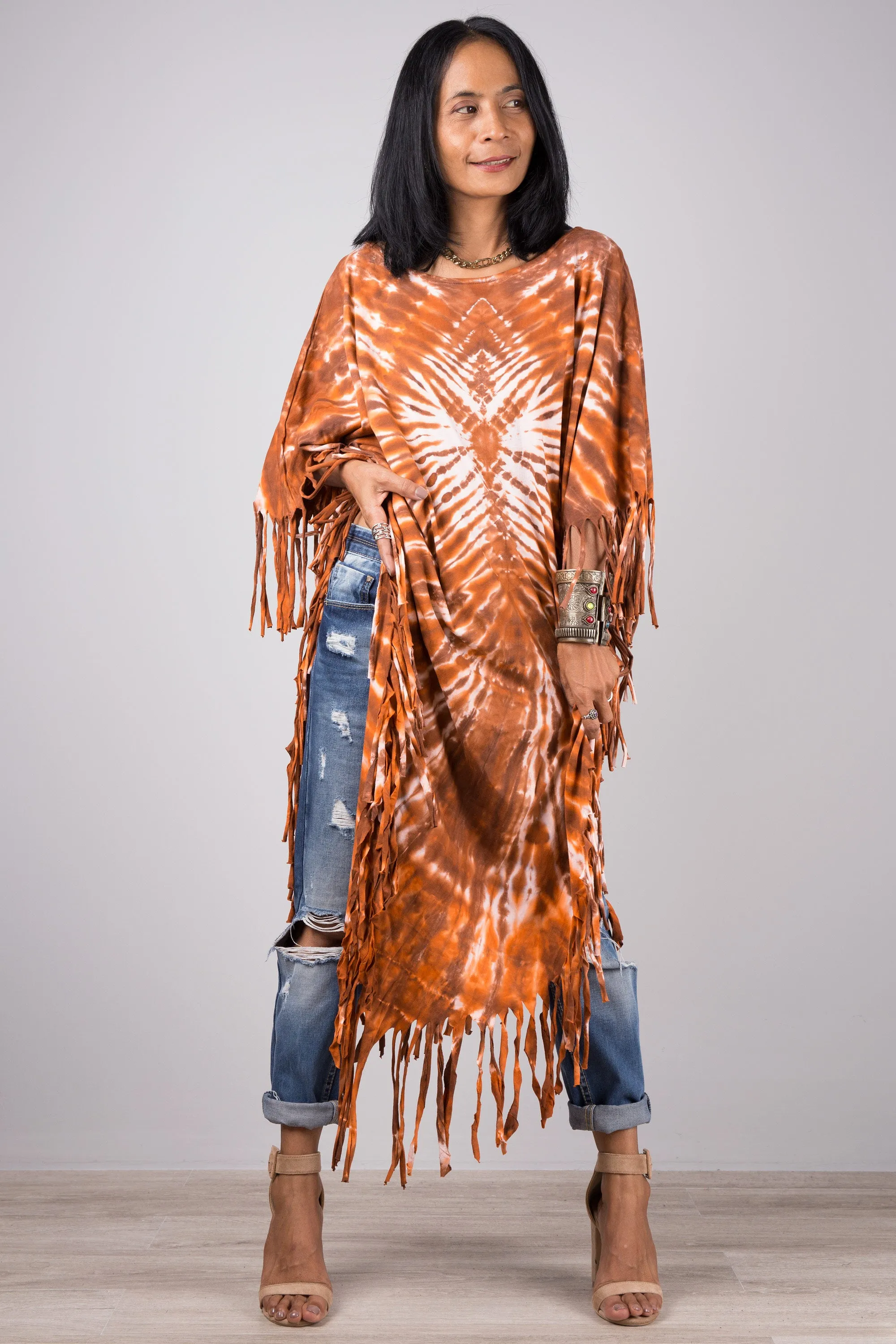Tie dye poncho top