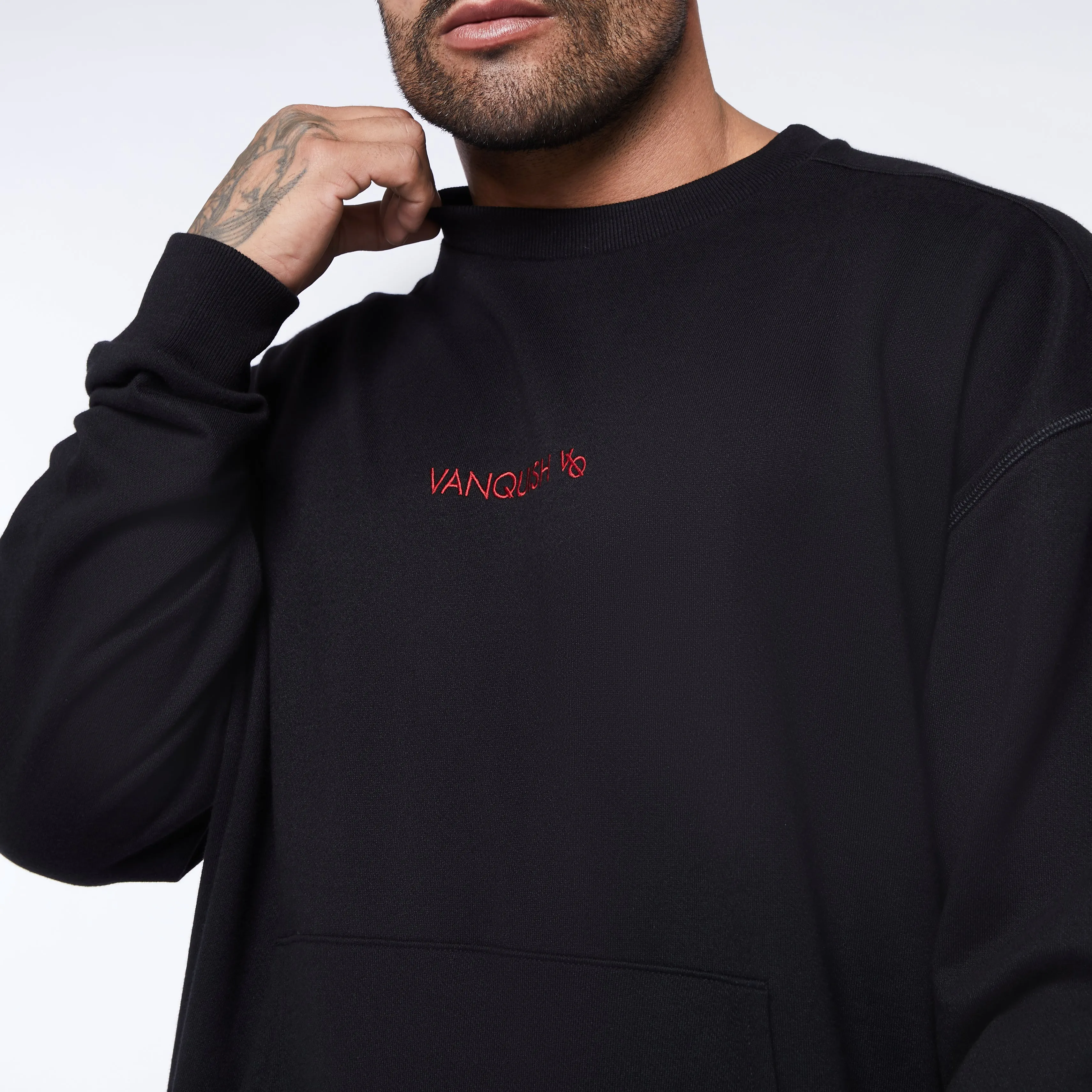 Vanquish Core Red on Black Oversized Sweater