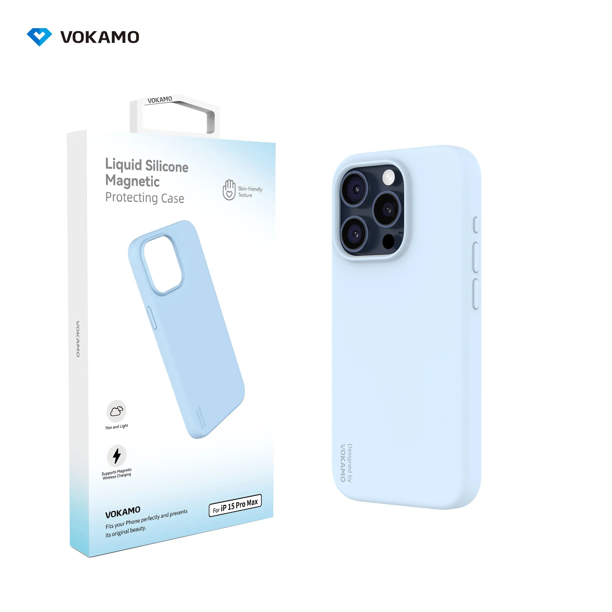 VOKAMO Silicone iPhone Magnetic Case Soft Protective Case Cover For iPhone 15/15 Pro Max/15 Pro/15 Plus
