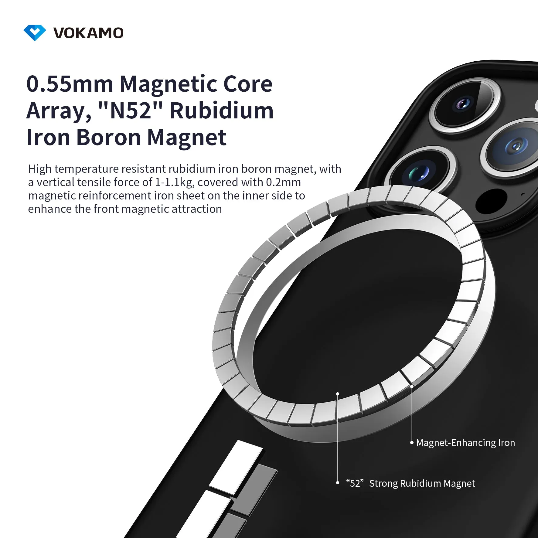 VOKAMO Silicone iPhone Magnetic Case Soft Protective Case Cover For iPhone 15/15 Pro Max/15 Pro/15 Plus
