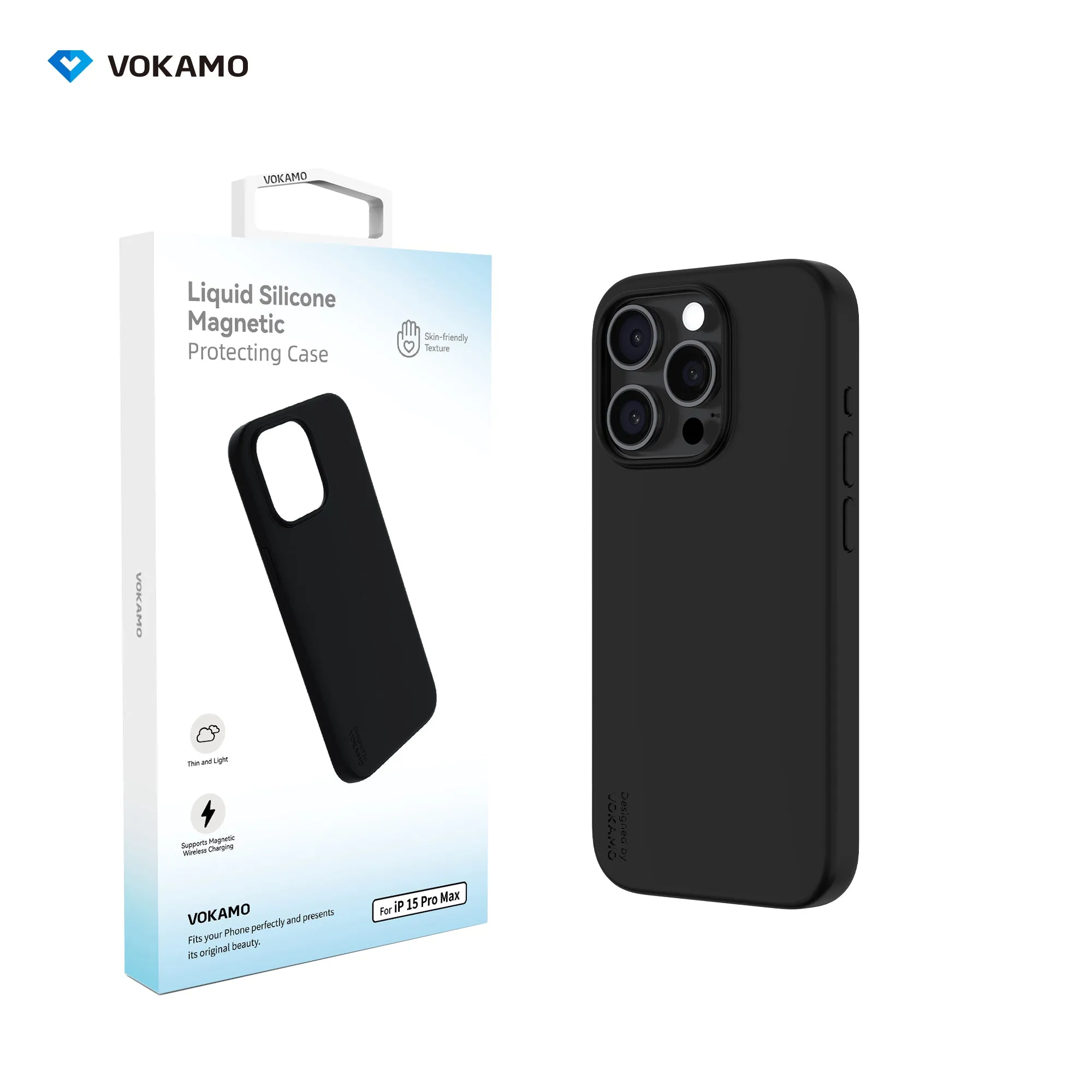 VOKAMO Silicone iPhone Magnetic Case Soft Protective Case Cover For iPhone 15/15 Pro Max/15 Pro/15 Plus
