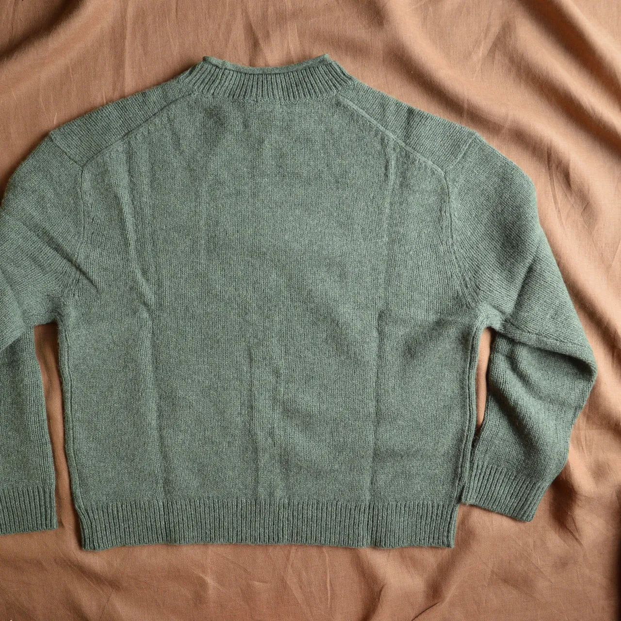 Women's Lambswool Sweater - Moss Melange AW23